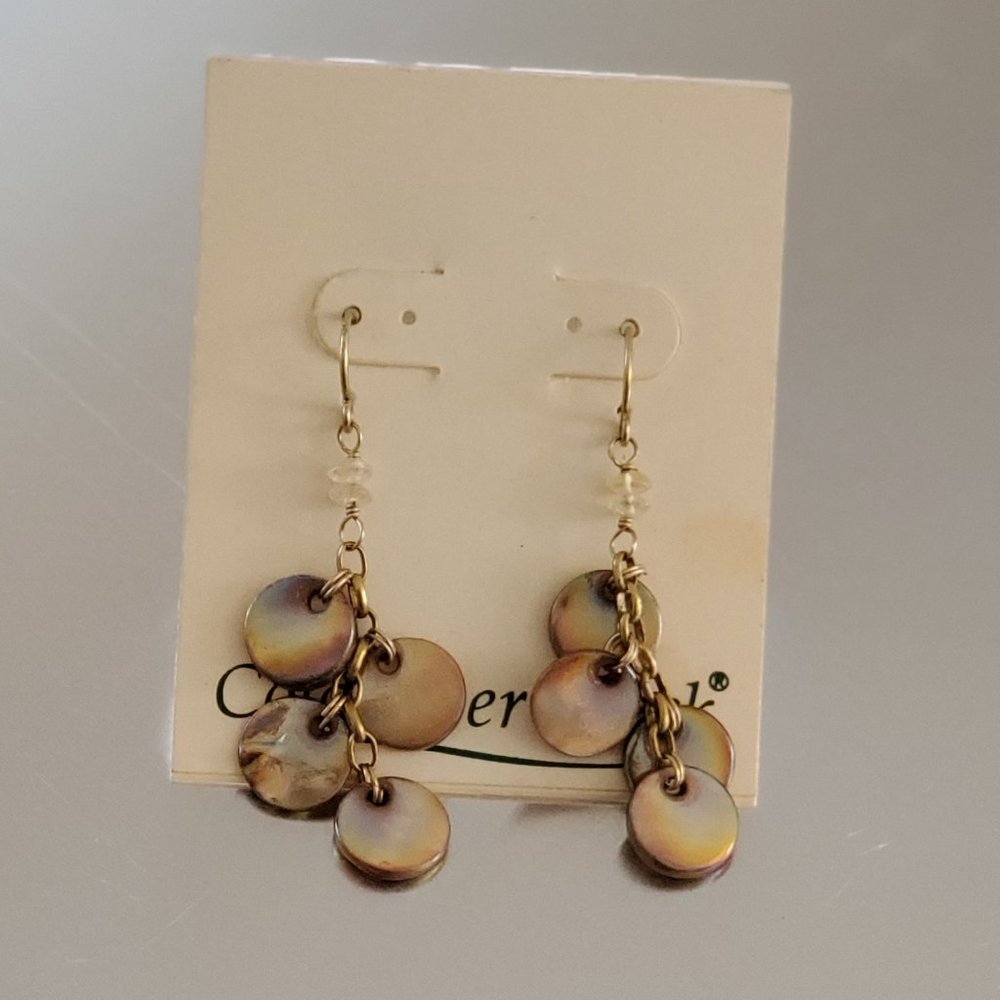 Coldwater Creek Earrings Gold/Brown